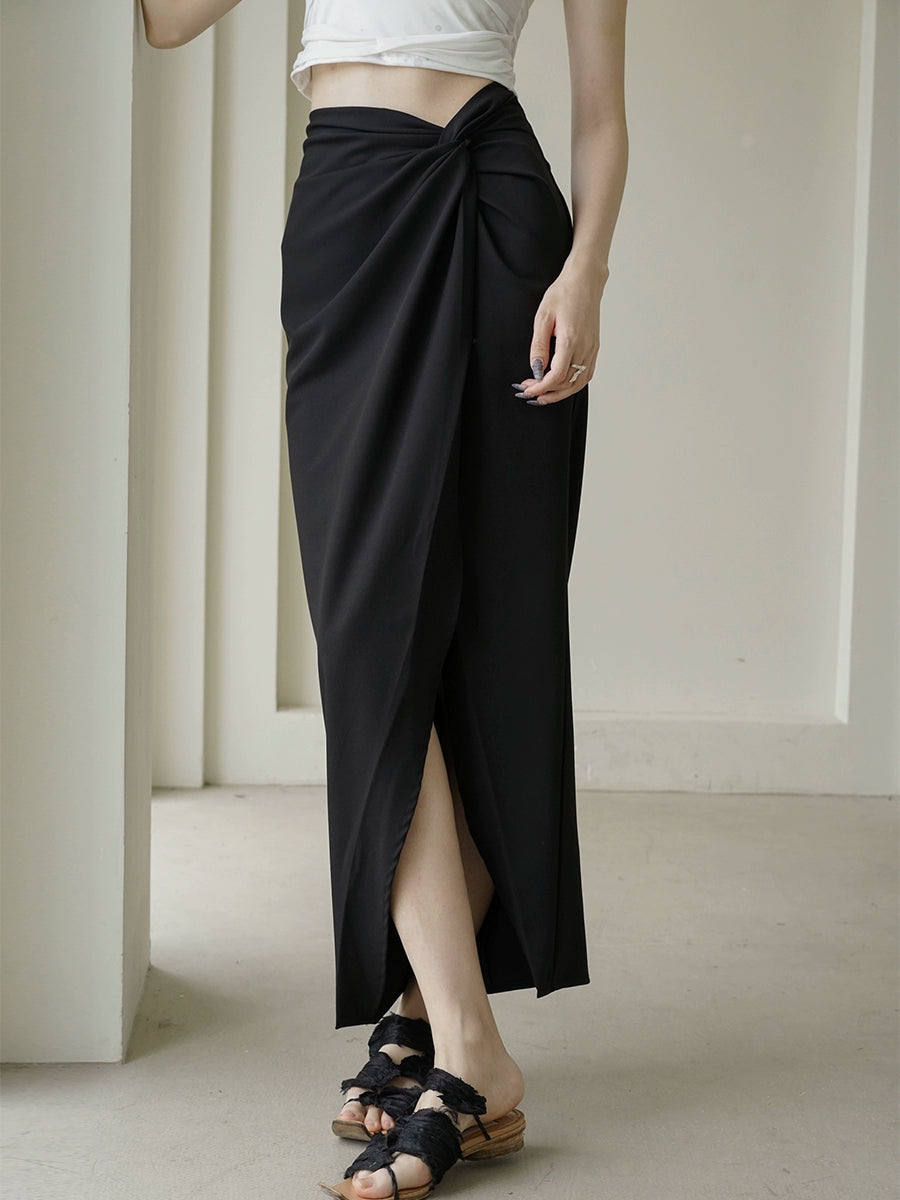 ECLIPSE Black Twisted Wrap Skirt