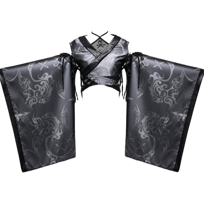 Demon Ji Hollow Removable Sleeve Top