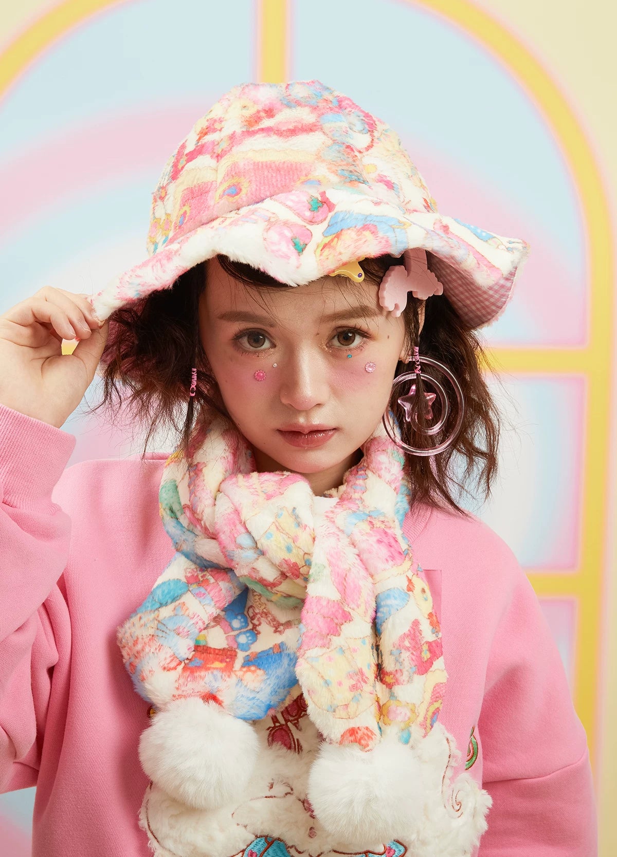 Cartoon Hat & Scarf Set | Cute Winter Accessories