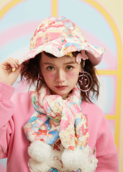 Cartoon Hat & Scarf Set | Cute Winter Accessories