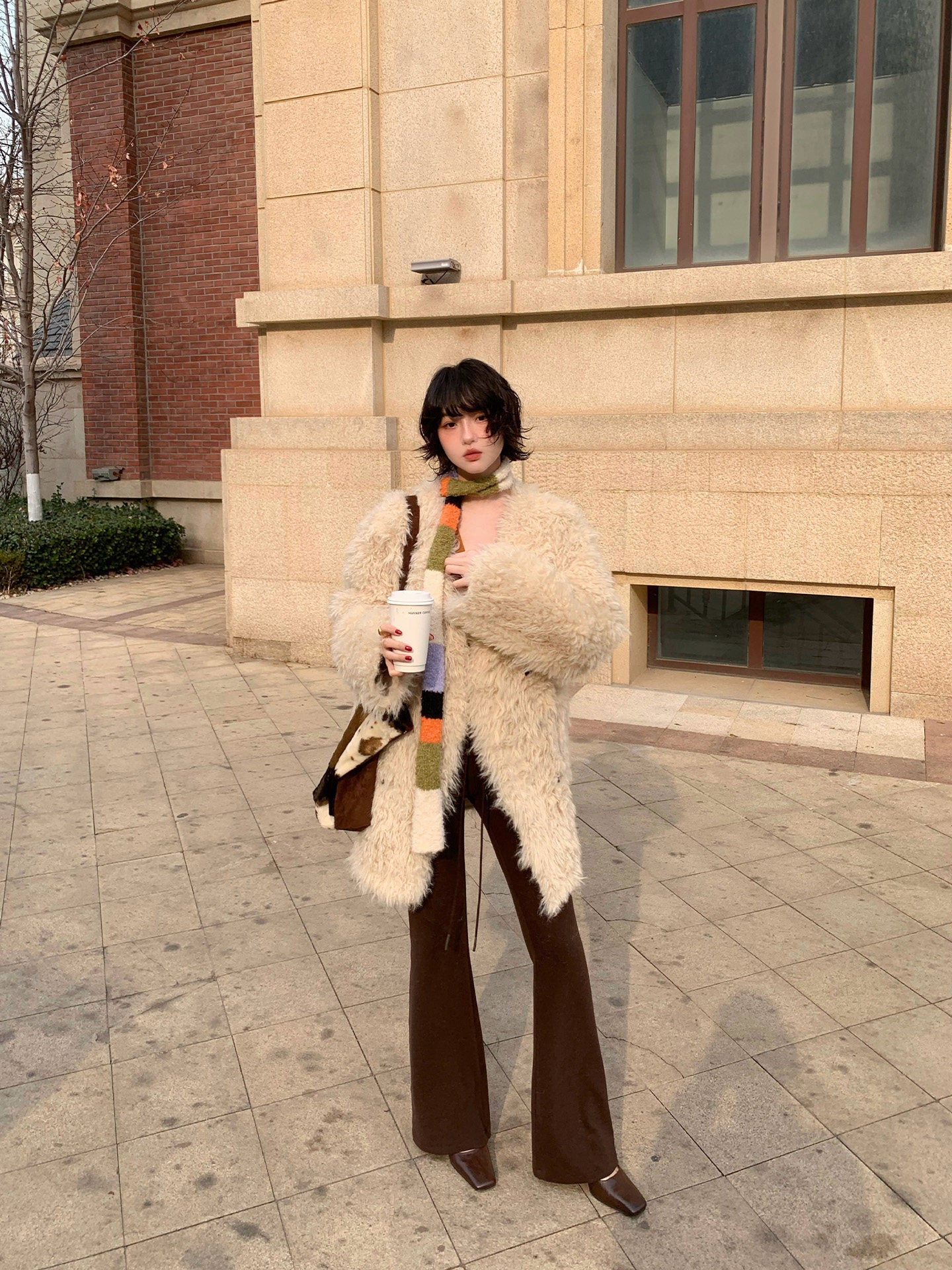 Coffee Brown Bootcut Trousers
