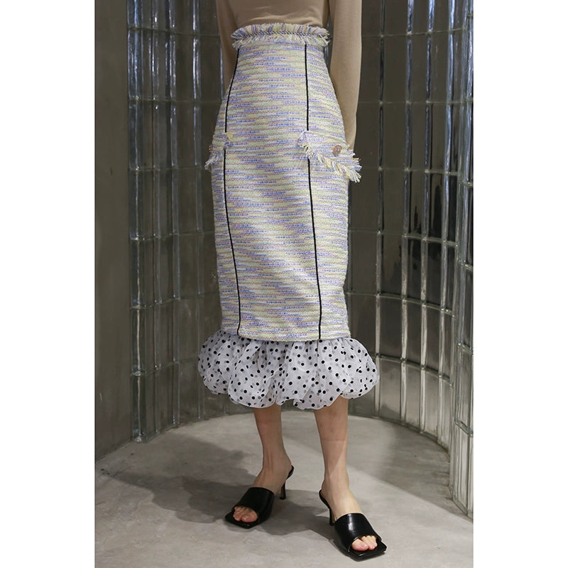 Polka Dot High Waisted Xiao Fragrant Skirt L907