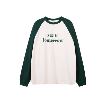 Raglan Sleeves Letter Print T-Shirt