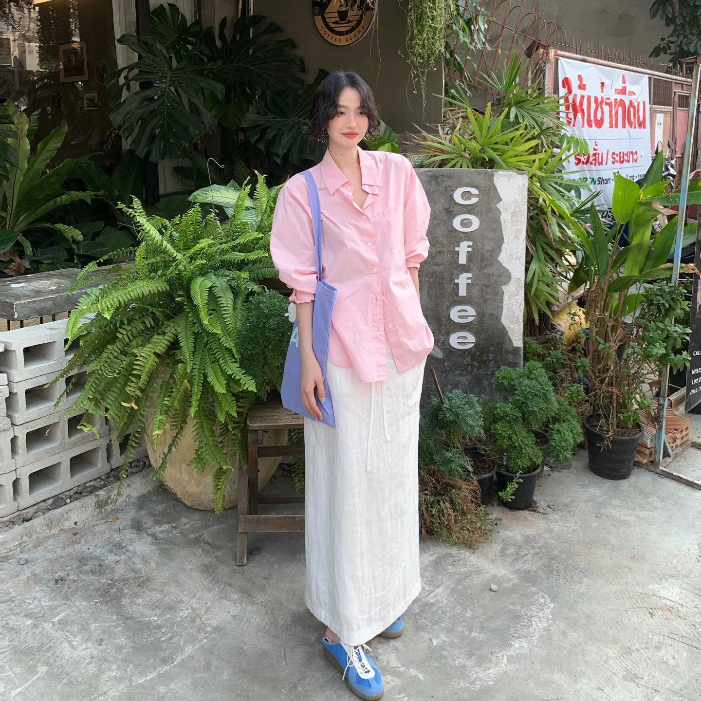 Relaxed Cotton Button-Up Shirt