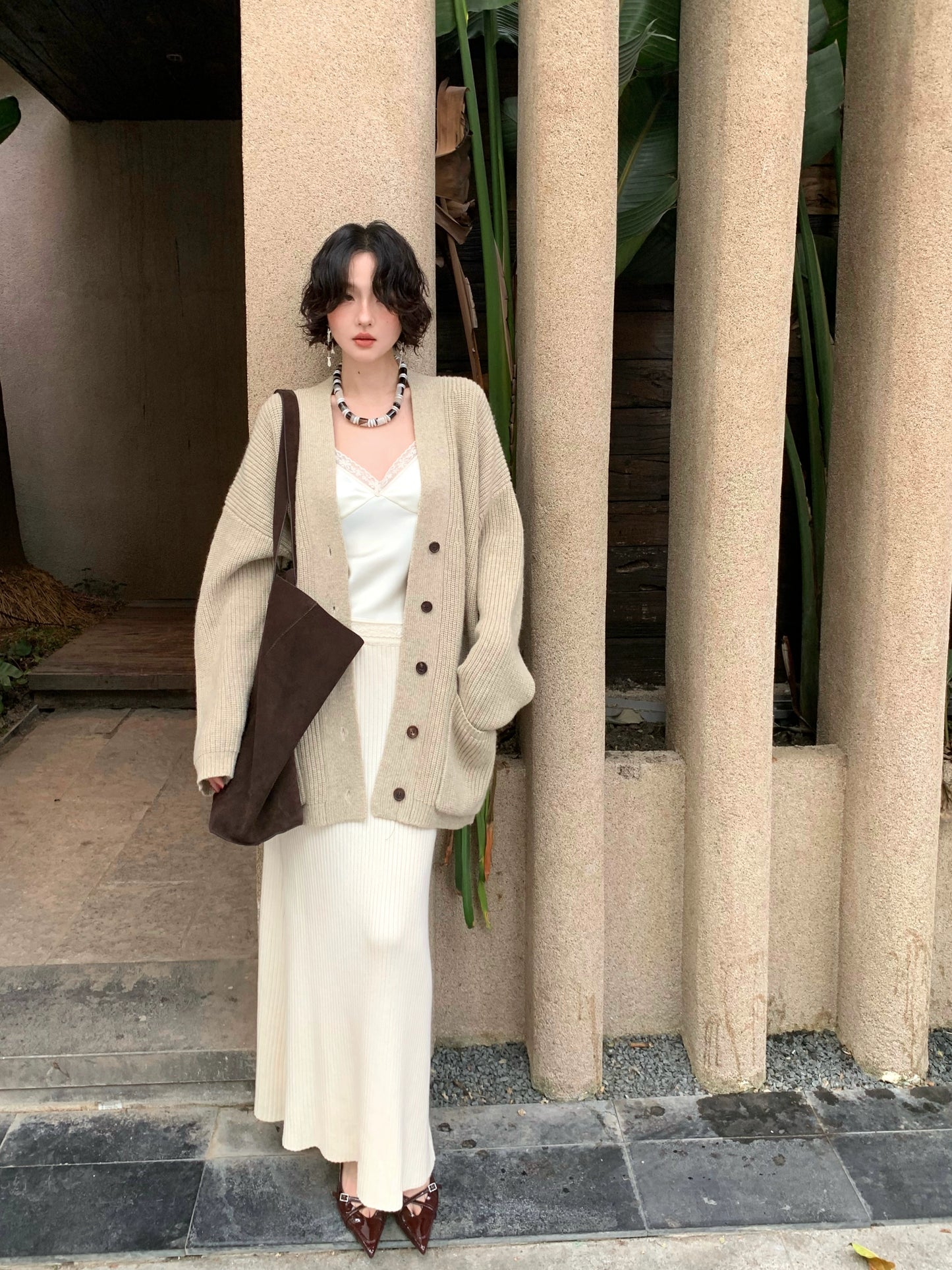 Lazy Daylight Wool-Blend Mid-Length Knit Cardigan Jacket – Hong Kong Retro