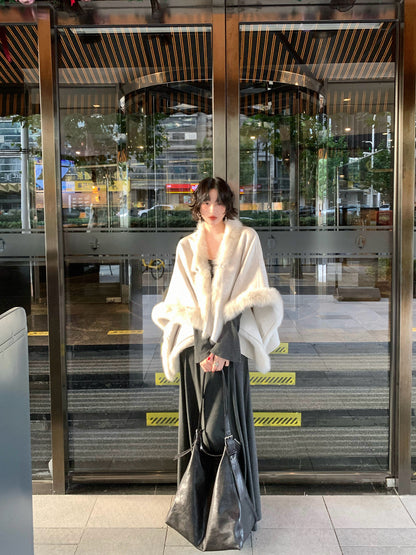 Luxury Fox Fur & Wool Double-Faced Vest Coat