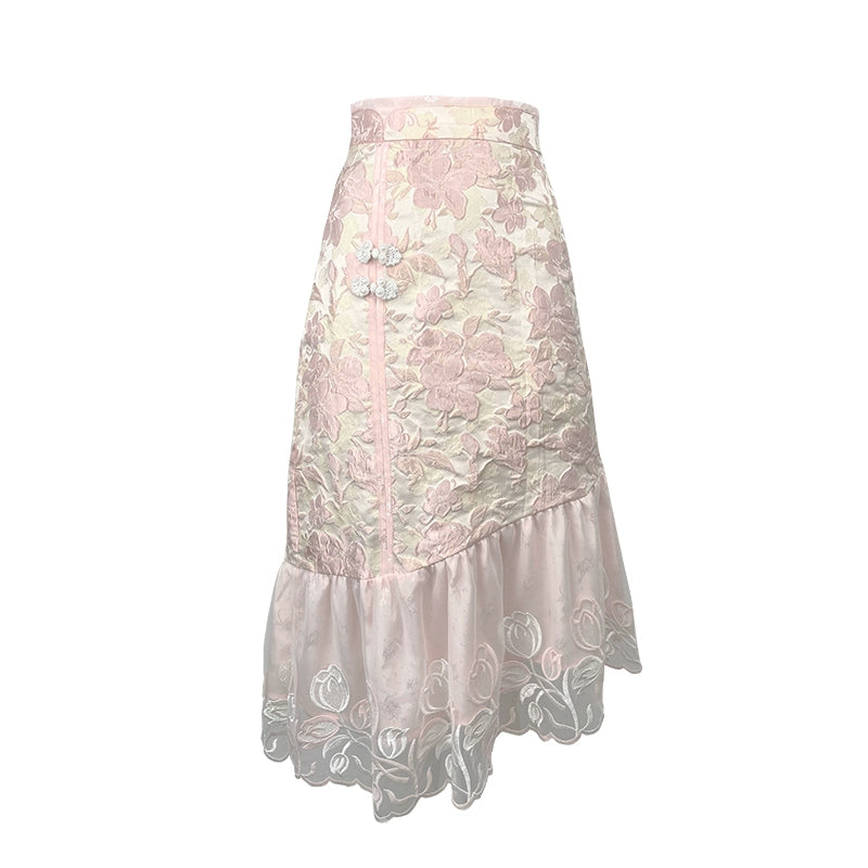 Pink Sakura Jacquard Top