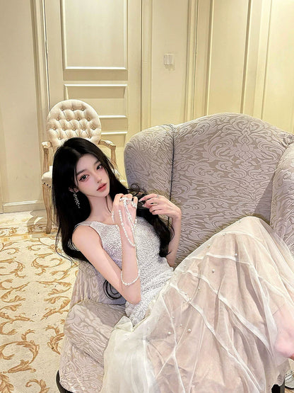 Beaded Luxury Slip Dress – High-End Birthday Party Gown