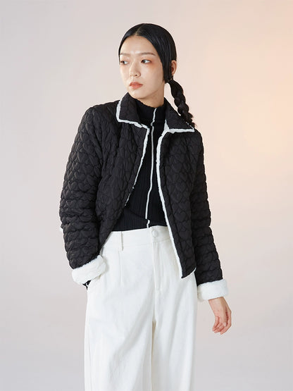 Contrasting Plush Lamb Wool Cotton Jacket