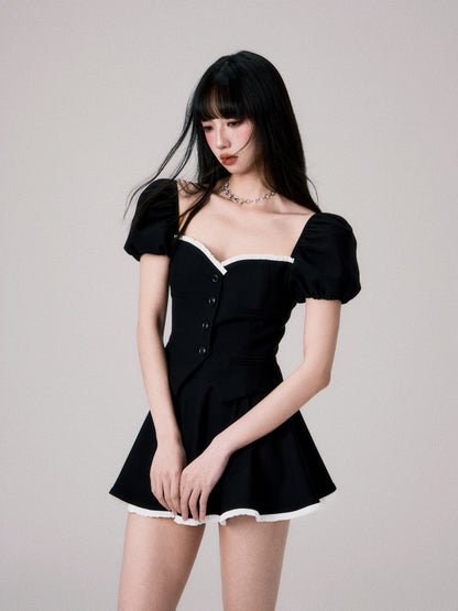 French Princess Style Bandeau Top with Tutu Skirt Set