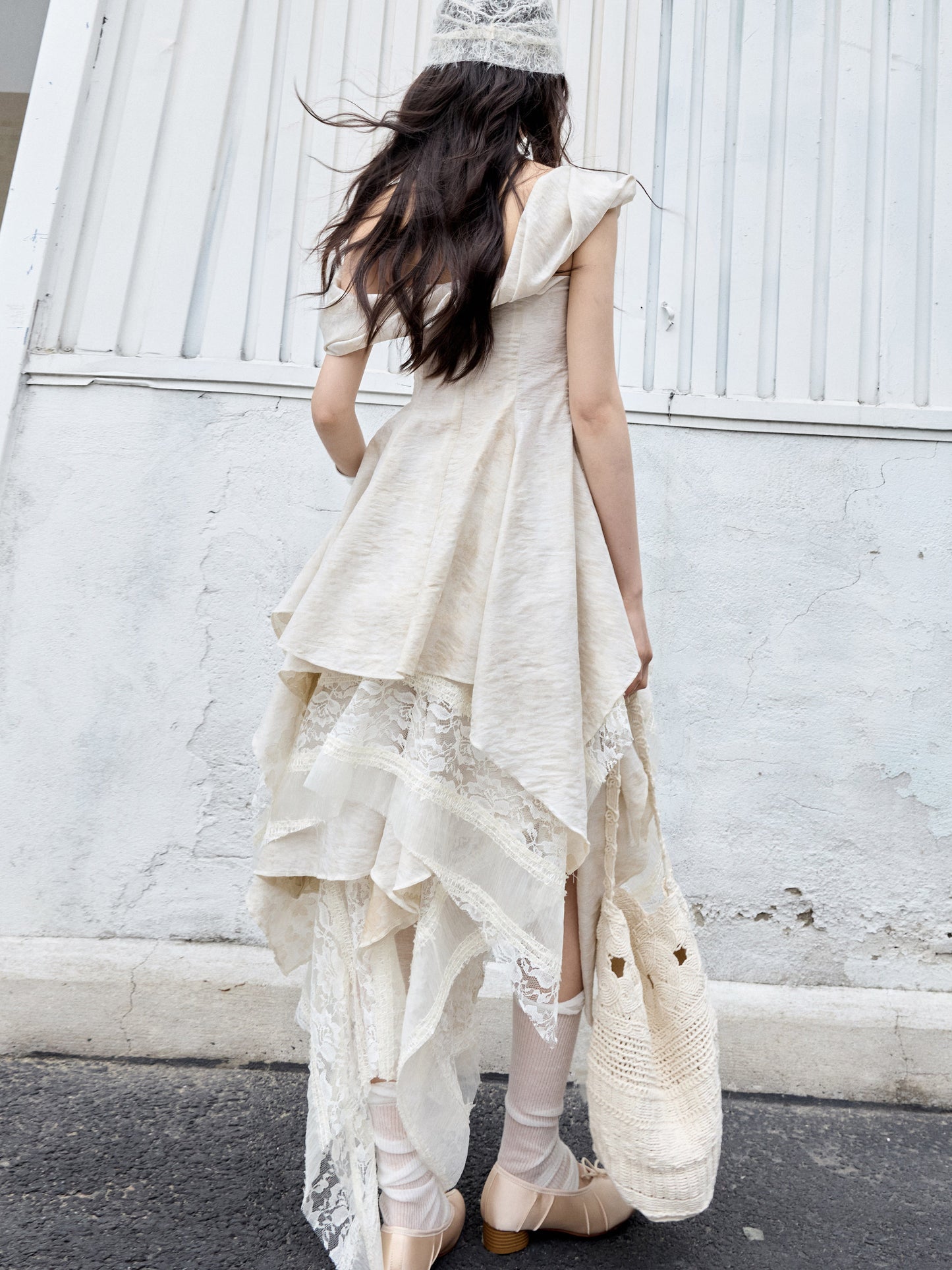 Ballet Fairy Two-Piece Dress | Sculptural Knot Collar Dress