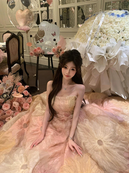 Celebrity Pink Bandeau Dress – Princess Tutu Glam for Coming-of-Age & Birthdays