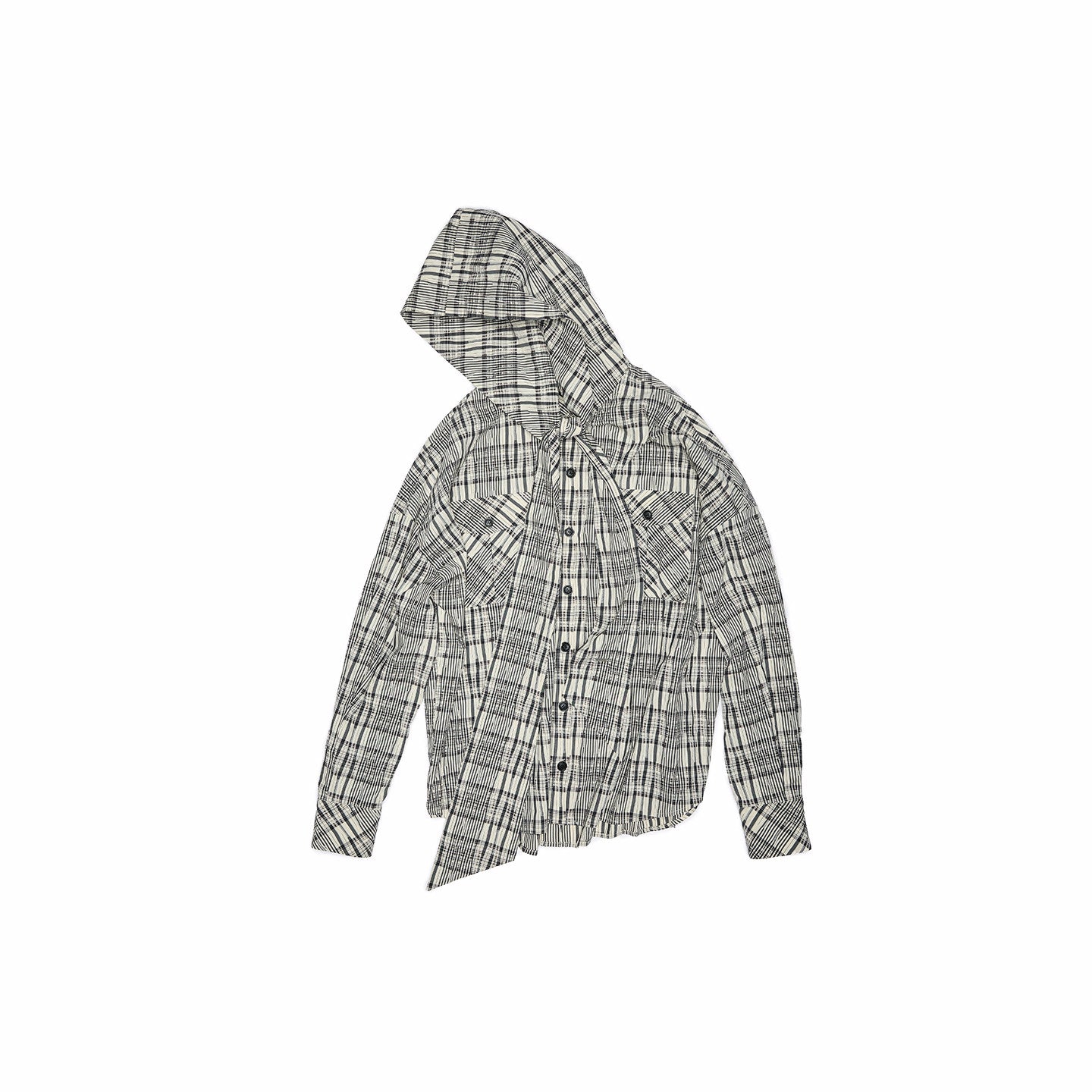 Plaid Hoodie & Wide-Leg Pants Set