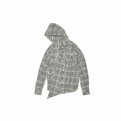 Plaid Hoodie & Wide-Leg Pants Set