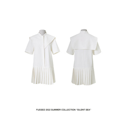 Ivory Sailor Pleats Dress