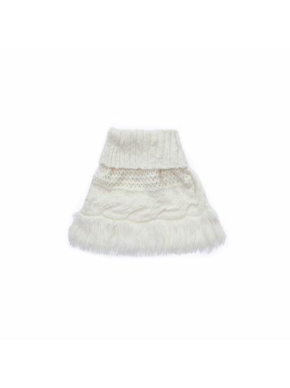 Cable Knit Tassel Cape