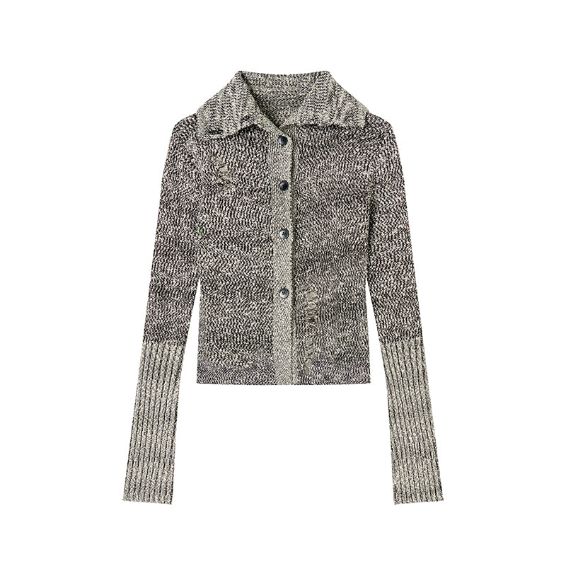 Yuan Lazy Jacquard Cardigan for Autumn