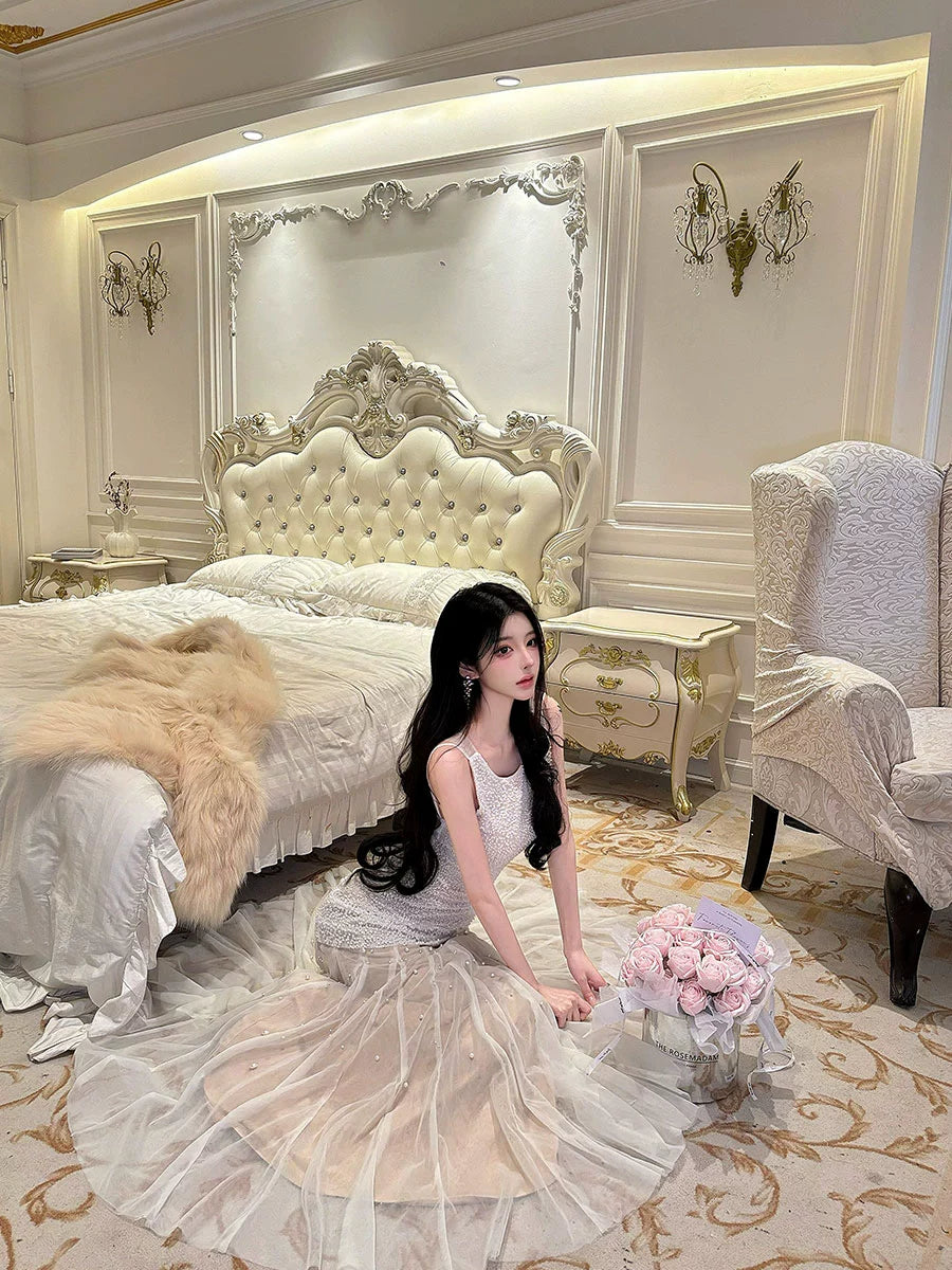 Beaded Luxury Slip Dress – High-End Birthday Party Gown