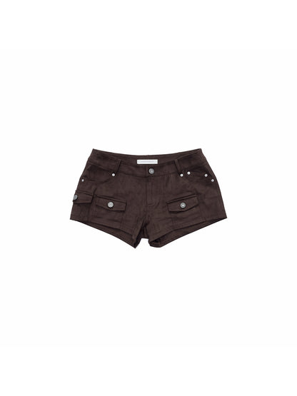 Studded Suede Cargo Shorts