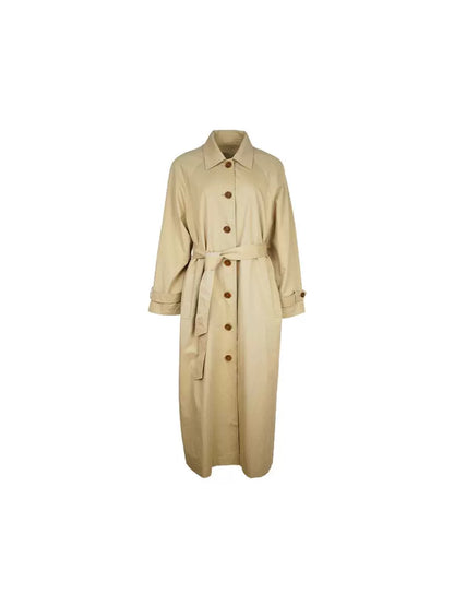 Tie-Waist Waterproof Long Coat