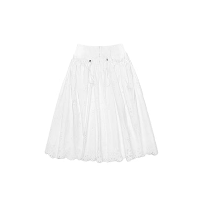 Double Waist Umbrella Skirt Set – Casual White Mini Skirt Outfit