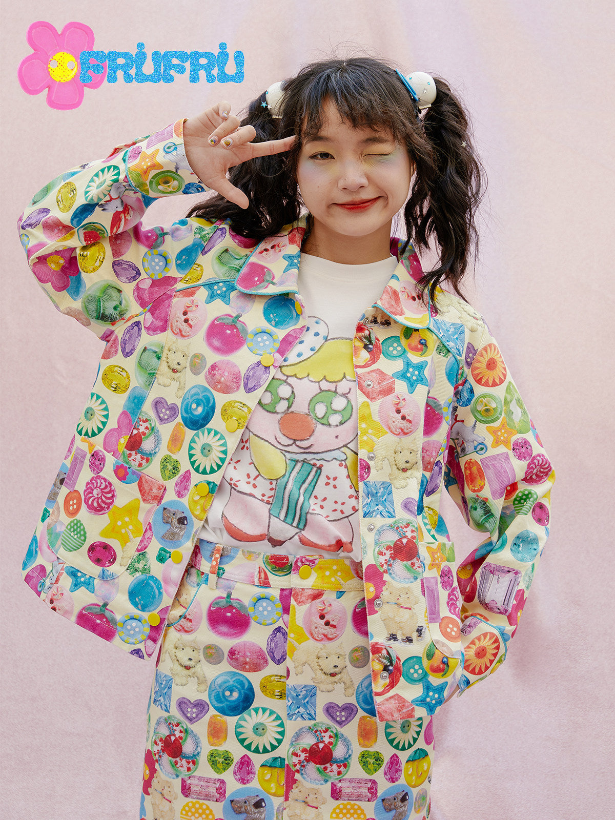 Printed Casual Jacket | Cute Childlike Spring Outerwear