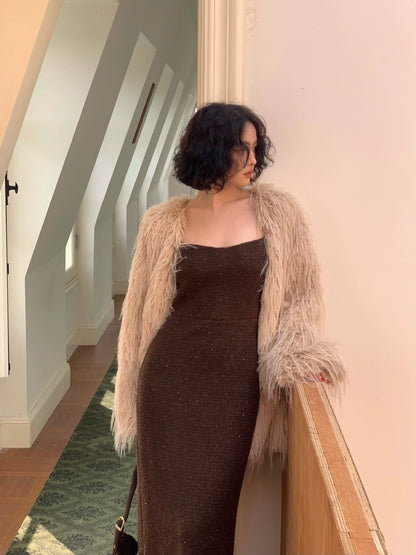 Retro Plush Faux Fur Jacket (Hong Kong Style)