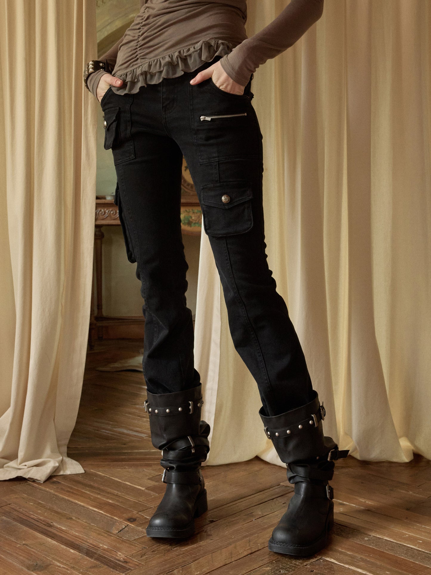 Washed Workwear Slim Pants