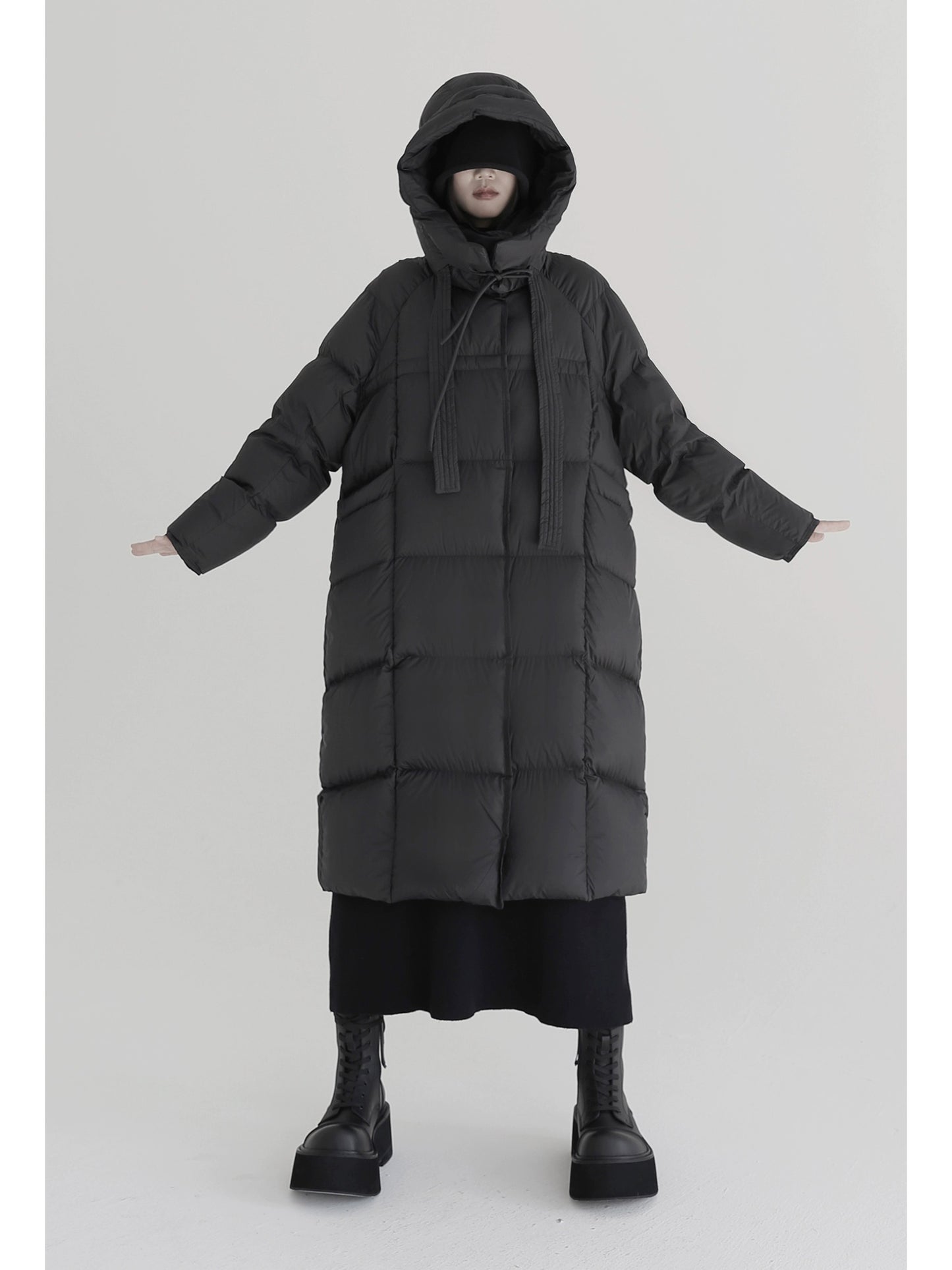 Mid-Length White Duck Down Jacket for Outdoor Warmth (Winter)