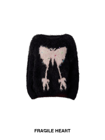 Lazy Wind Butterfly Imitation Sable Sweater