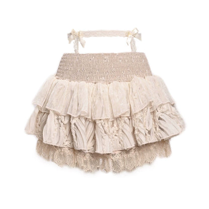 Broken Ballet Elastic Lace Cake Skirt Pants