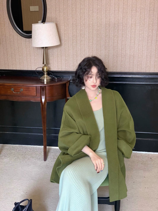 Retro Double-Faced Wool Cape Coat – Wine Afternoon AW 2024 Edition