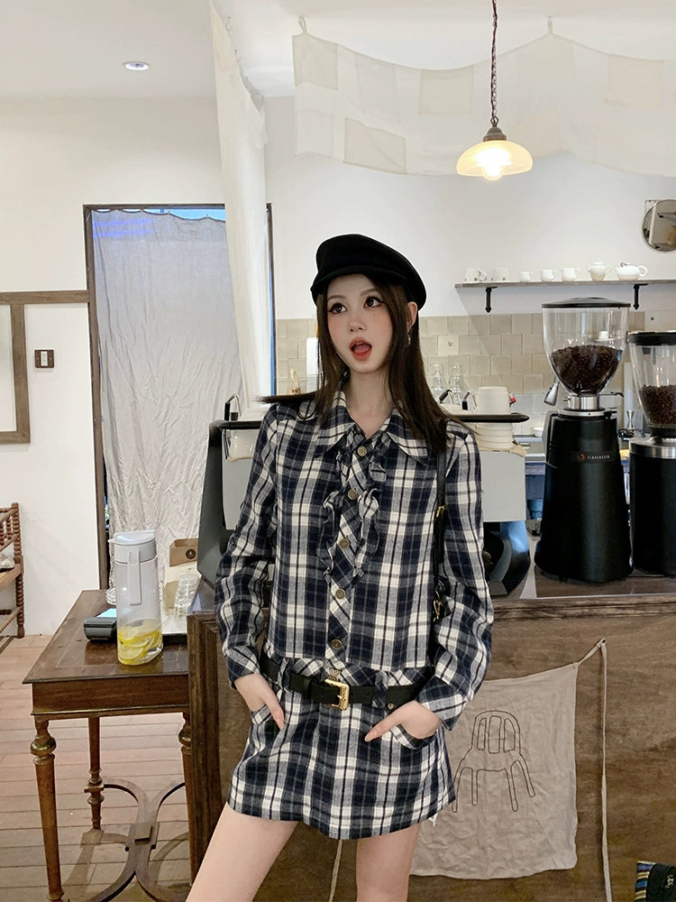 [B's Vintage] Retro Custom Checkered Dress