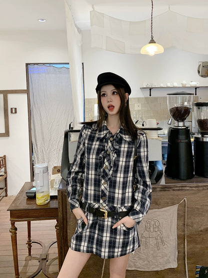 [B's Vintage] Retro Custom Checkered Dress