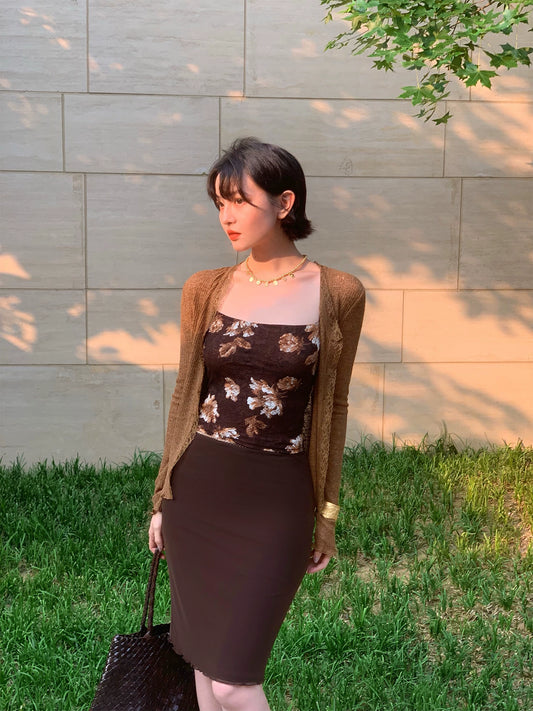 [Vine Buds] French Retro Summer Knitted Cardigan – Lightweight Cover