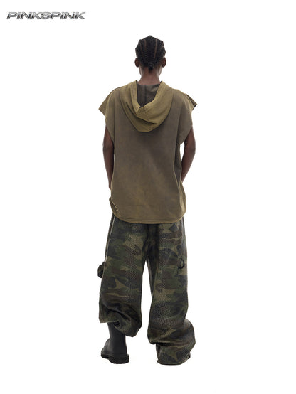 Cosmic Vortex Sleeveless Hooded Y3K Unisex Sweatshirt