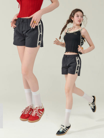 Retro Bow High Waist Slimming Sports Shorts | Summer Casual Style