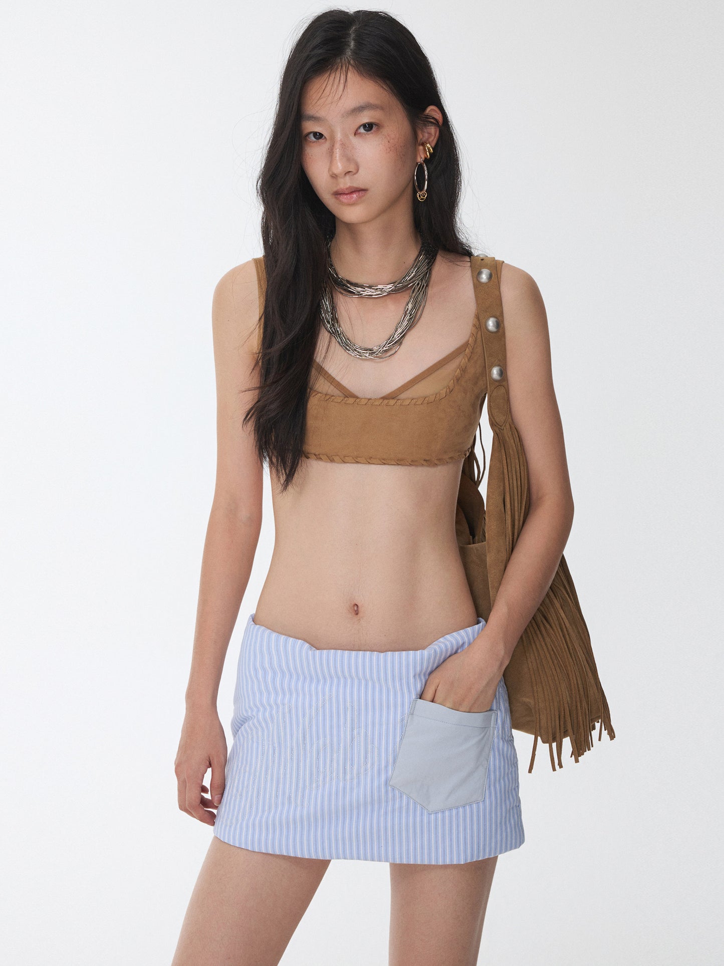 Faux Two-Piece Mesh Bralette