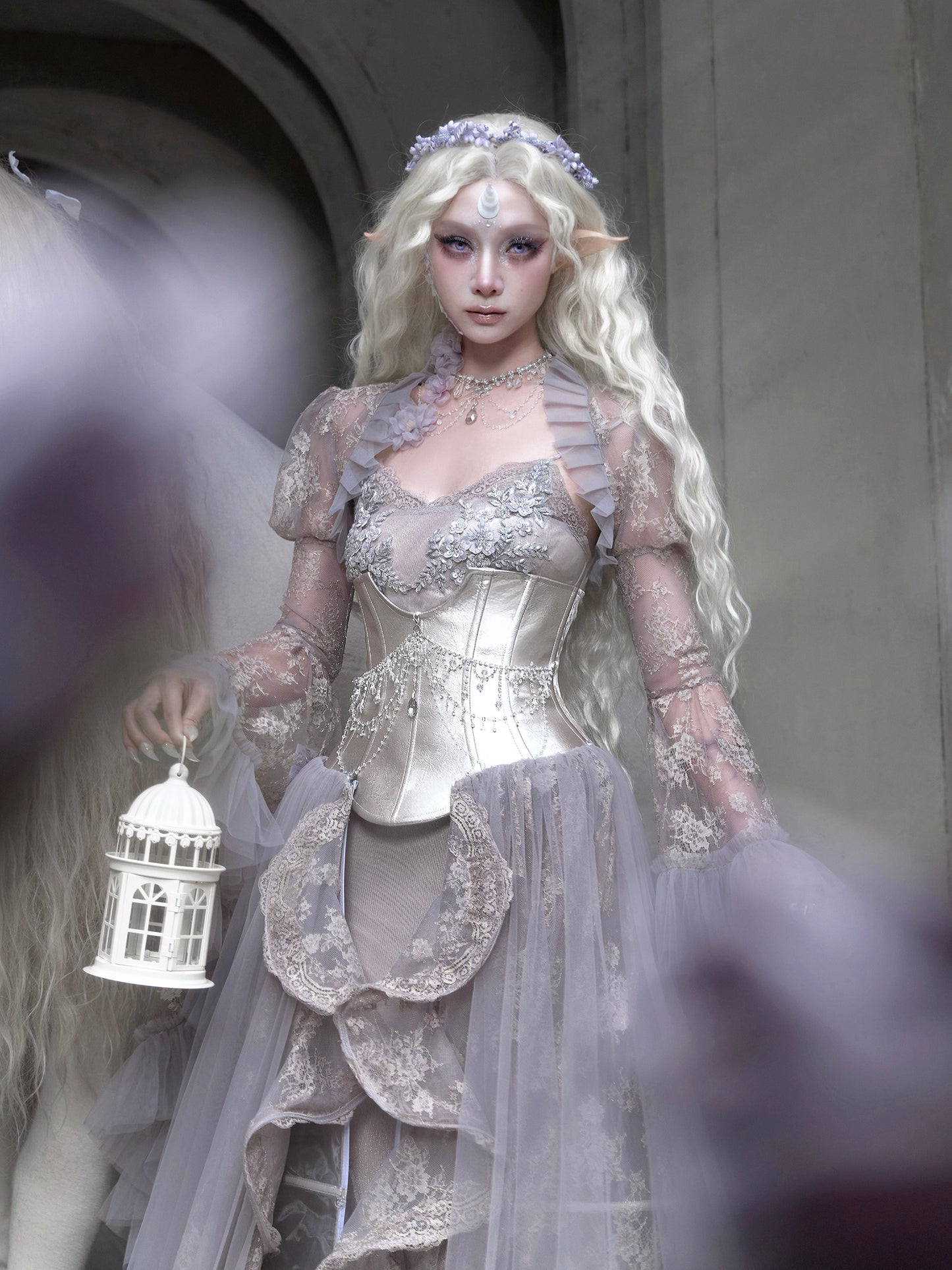 Silver Fairy Corset Belt | Elfcore Boned Armor Waist Cincher