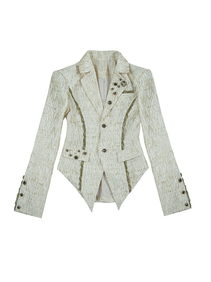 Button Textured Sports Jacket | 3D Slim Fit Design for Summer