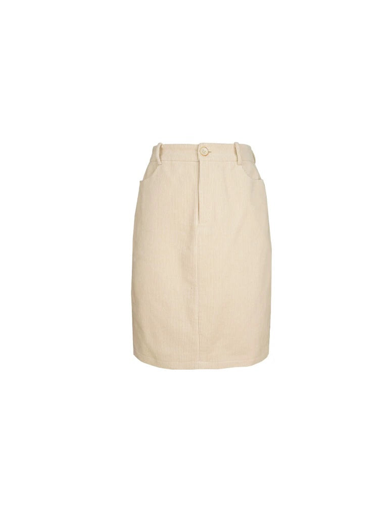 High-Waisted Corduroy Skirt