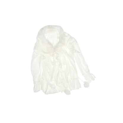 Chiffon Shirred V-Neck Blouse – Sheer & Flowy Loose Fit Shirt