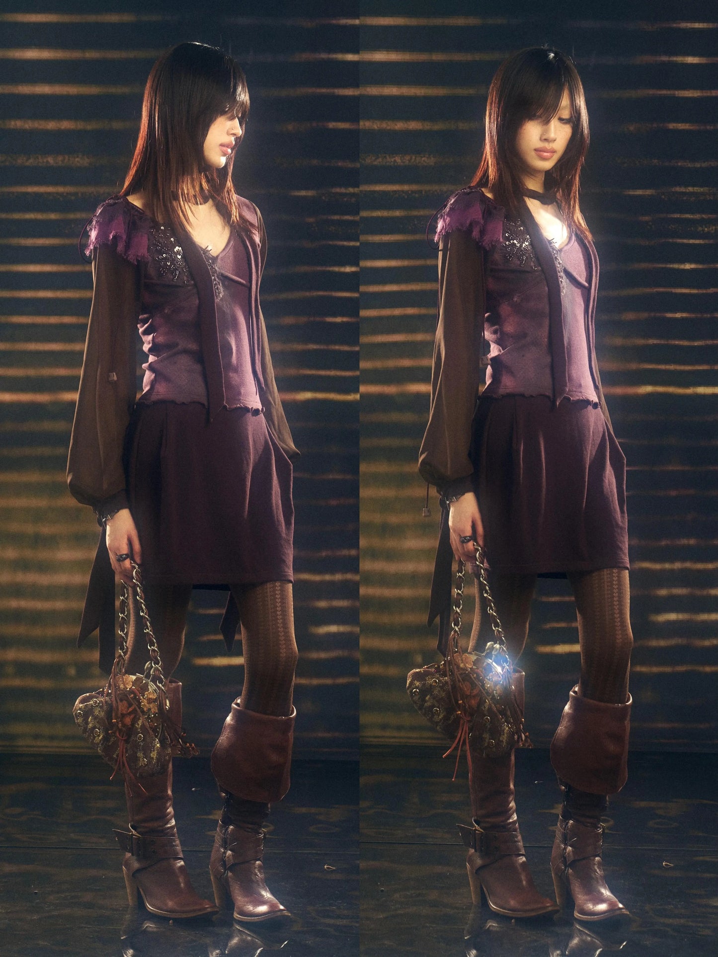 Mesh Beaded Knit Dress – Romantic Statement Look