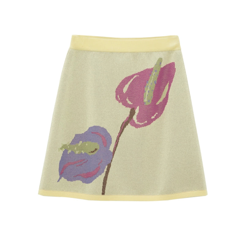 Calla Hoof Lotus Ice Silk Vest Skirt Set