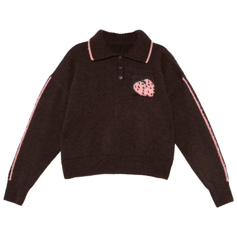 Strawberry Jacquard: maglione e set di gonna a maglia