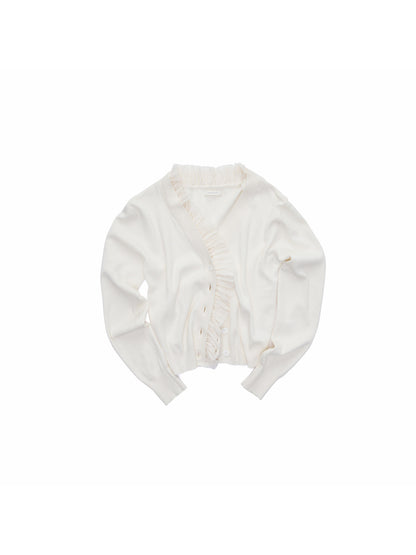 Acetate Cashmere Lace Knit Cardigan