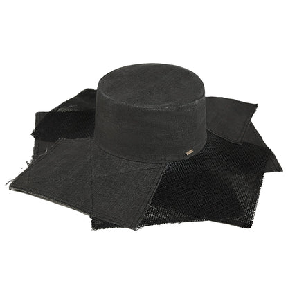 Irregular Black Splicing Beach Hat