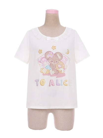 Bobo Sweet Mouse Lace Printed T-Shirt