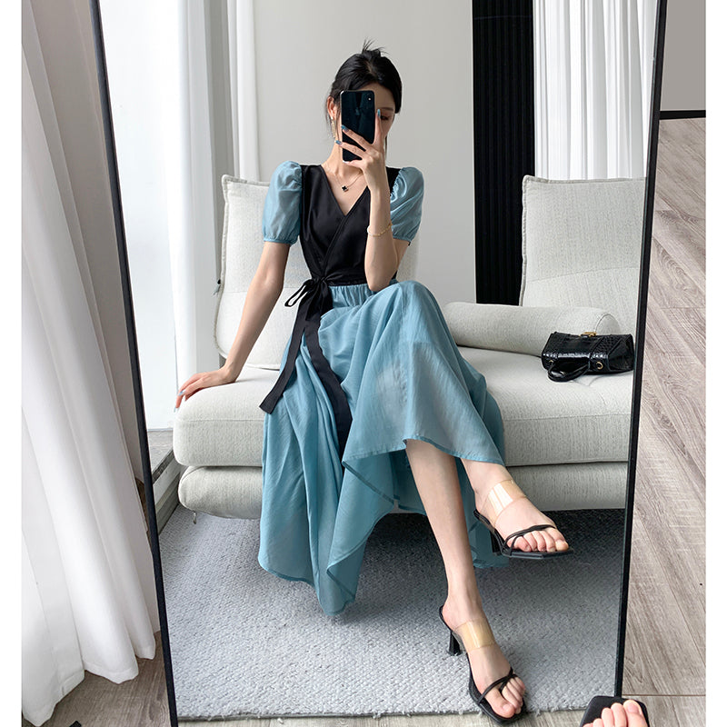 High-End Blue Long Dress