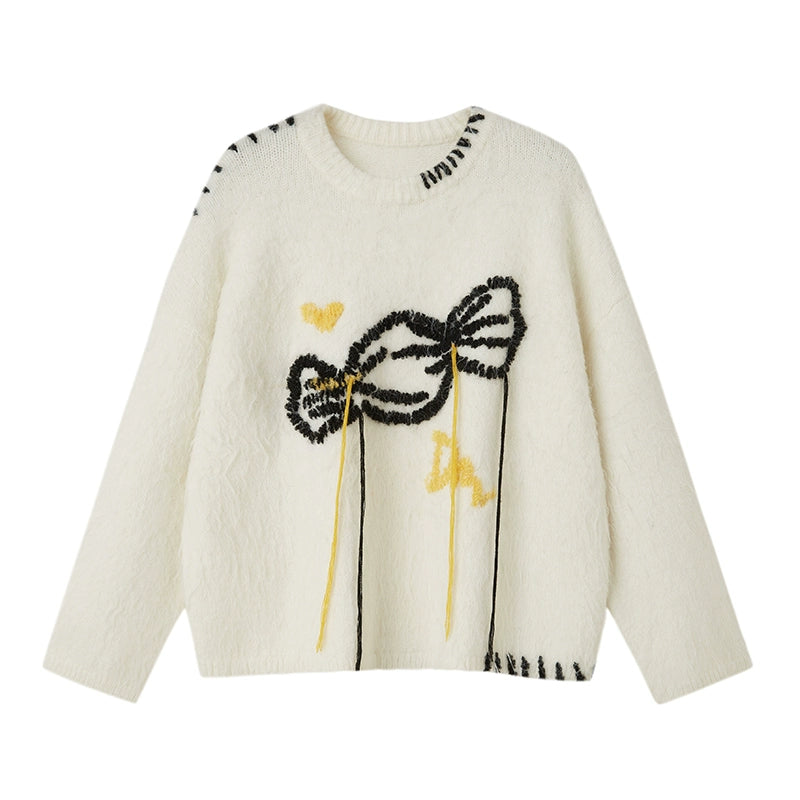 Soft Glutinous Candy - Embroidered Sweater